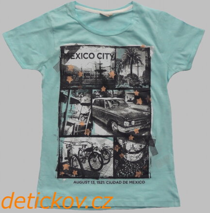 dívčí tričko BS ,,Mexico City ,, tyrkysové
