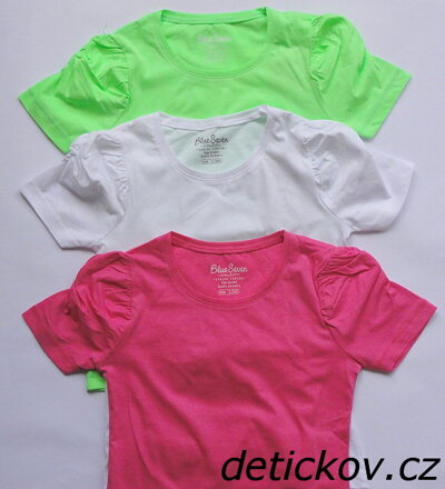 BASIC bavlněné tričko s nařaseným krátkým  rukávem - 3 barvy