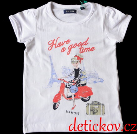 bílé dívčí tričko BS ,,Bon voyage,,