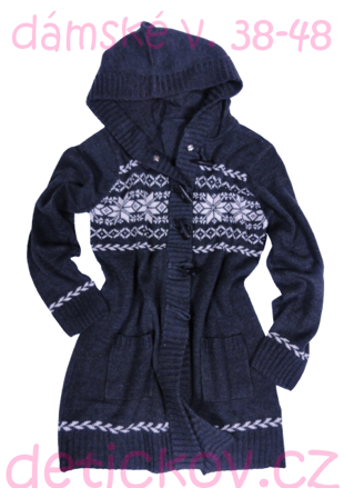 dámský pletený kabátek s norským vzorem