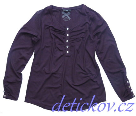 dámské fialové triko - halenka s nařasením 