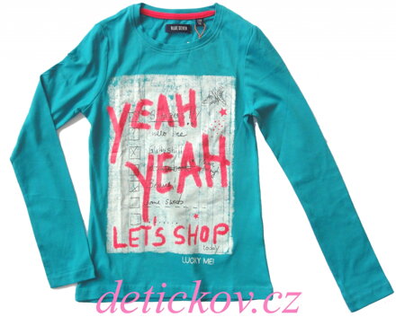 BS dívčí triko tyrkysové ,,Let´ s shop,,