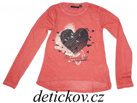 BS dívčí triko ,,Srdce,, tomatové