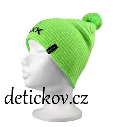 Zimní čepice VOXX s proužky zelená