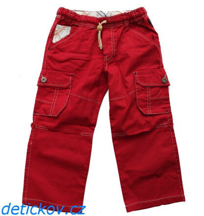 červené plátěné kalhoty Mariquita pro kluky i pro holky 