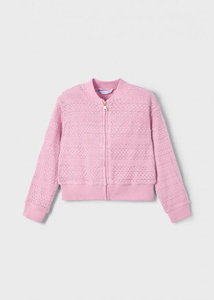 Mayoral mini girl růžová háčkovaná mikina b. 023