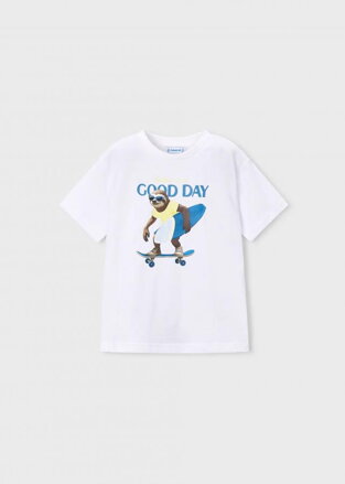 Mayoral mini boy tričko bílé "Good day" b. 035