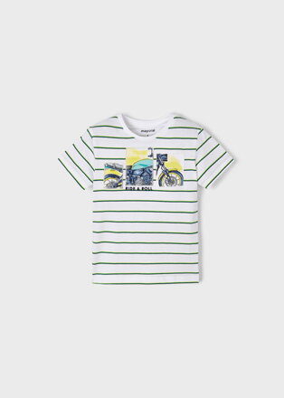 Mayoral mini boy tričko zelený proužek b. 043