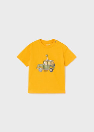 Mayoral baby boy žluté triko "Auto" b. 044