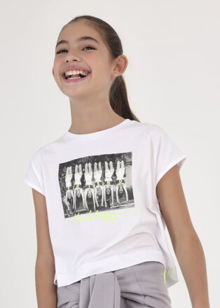 Mayoral girl bílé krátké triko s krátkým rukávem "Friend" b. 033