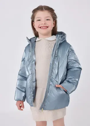 Mayoral mini girl zimní lesklá modrá bunda b. 072