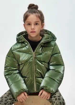 Mayoral girl zelená zimní bunda s kapucí b. 046