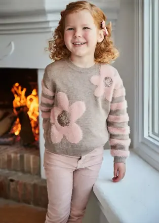Mayoral mini girl růžové kalhoty s třpytkami b. 010