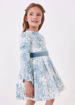Mayoral mini girl modré květové šaty b. 065