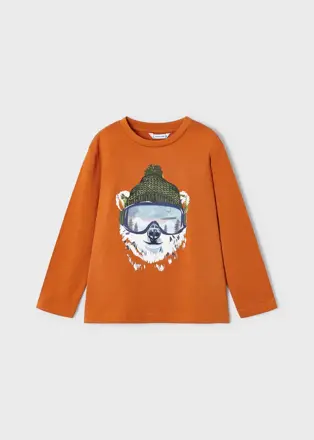 Mayoral mini boy oranžové tričko "Pes v čepici" b. 039