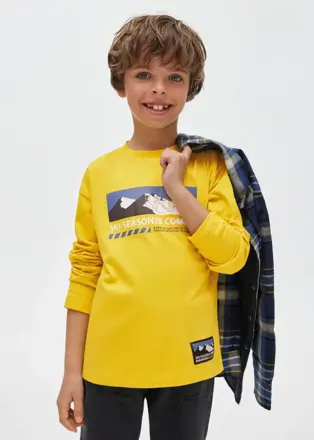 Mayoral boy žluté tričko s dlouhým rukávem "Ski" b. 044