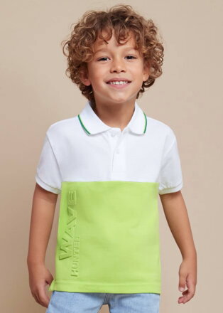 Mayoral mini boy polo tričko bílo-zelené "Wave" b. 084