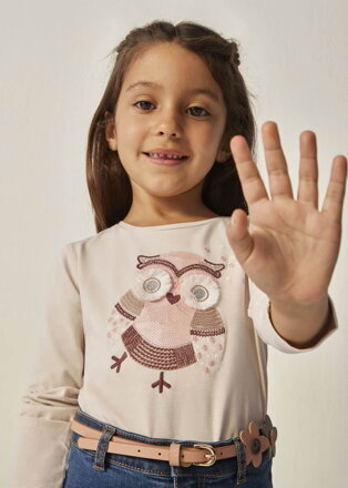 Mayoral mini girl triko s dlouhým rukávem "Sovička" b. 080