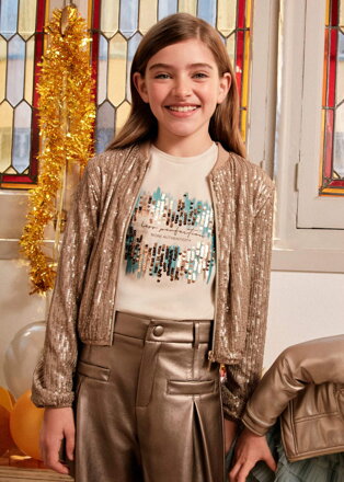 Mayoral girl moka flitrová mikina b. 056