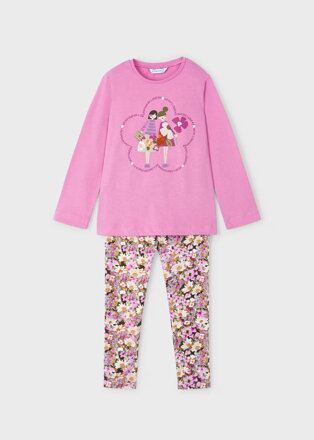Mayoral mini girl set tričko a legíny "Kytičky" b. 062