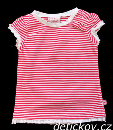 bílo - růžové tričko Mayoral s proužky a mašličkou