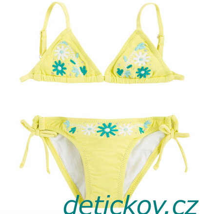 dívčí plavky bikiny Mayoral s výšivkou citrusové