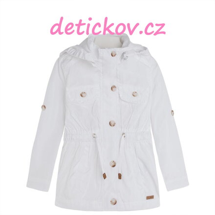 Mayoral mini girl nepromokavá parka lesklá bílá