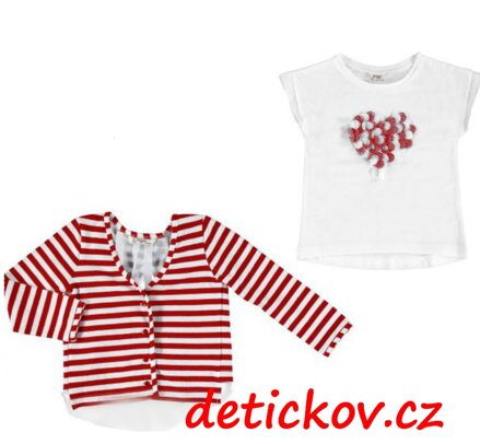 mayoral mini girl komplet sáčko + tričko červený