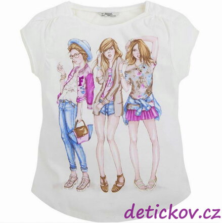 Mayoral girl tričko ,,Three girls,, fialový potisk 