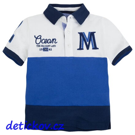 Mayoral mini boy polo s pruhy modré