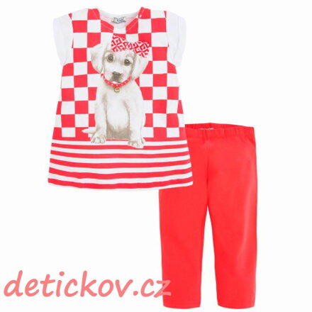 Mayoral mini girl komplet s legínkami ,, Pejsek,, melounový