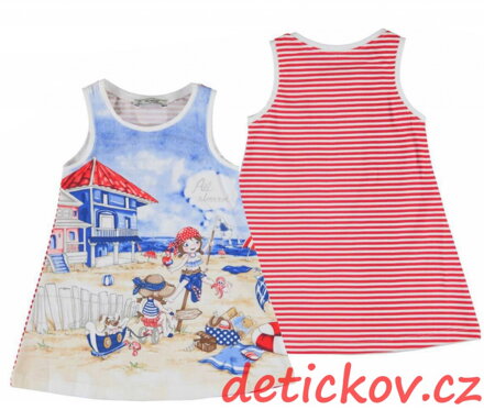 Mayoral mini girl pohodlné šatičky ,, All aboard,, červené