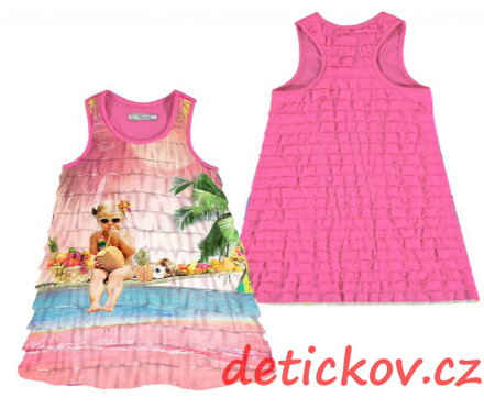 Mayoral mini girl pohodlné šatičky ,,Tropic fruit,, růžové