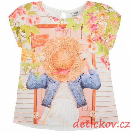 Mayoral mini girl tričko ,,Klobouk,, broskvové b.16