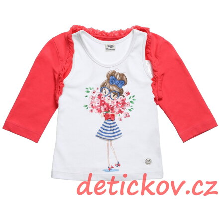 Mayoral mini girl komplet tílko + bolerko melounové