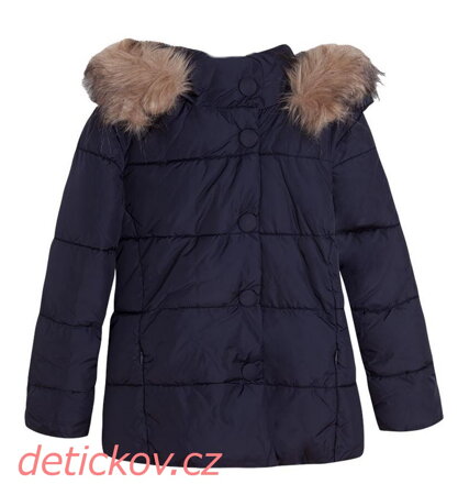 Mayoral girl dívčí zimní kabátek-bunda s kožešinou modrá