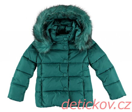 Mayoral girl dívčí zimní kabátek-bunda  s kožešinou zelená
