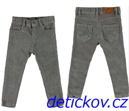 Mayoral mini boy manžestrové kalhoty slim fit  šedé