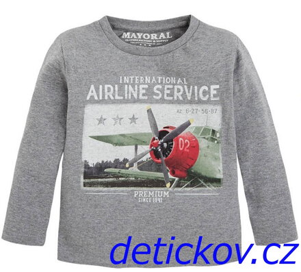 Mayoral mini boy šedé  triko ,,Airline service,,