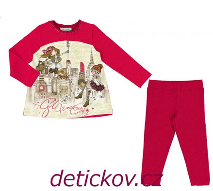 Mayoral mini girl komplet s legínkami červený ,, Glamour City,,
