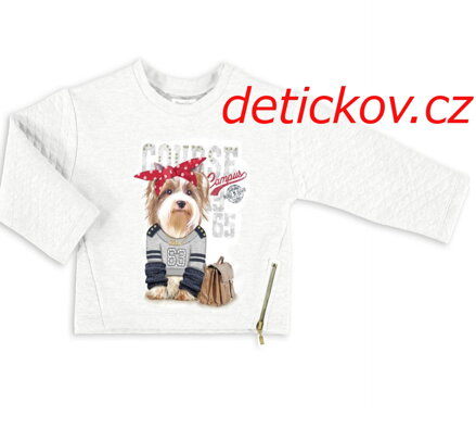 Mayoral mini girl termo mikinka ,, PEJSEK,, bílá