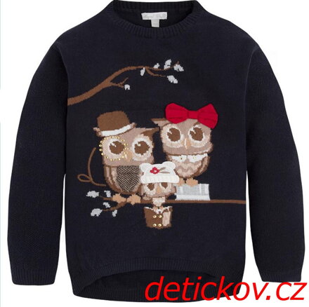 Mayoral mini girl svetřík ,, Sovy,, modrý