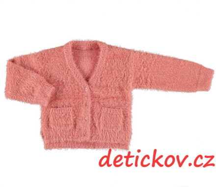 Mayoral mini girl chlupatý propínací svetřík starorůžový