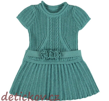 Mayoral mini girl úpletové šatičky zelené Jade