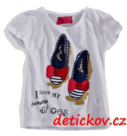 dívčí tričko Minoti  ,, Favourite shoes,, bílé