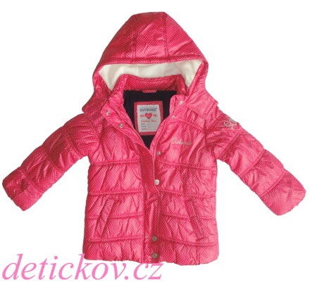 Nickel zimní kabátek s puntíky růžový