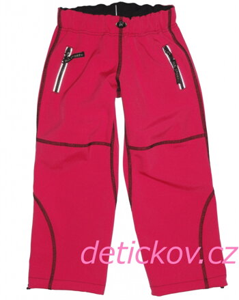 funkční zateplené softshellové kalhoty s fleecem růžové