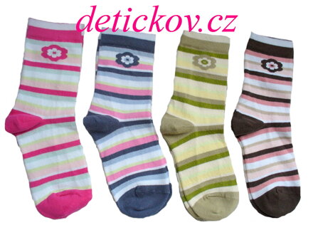 Dívčí bavlněné ponožky KYTIČKA v. 17-18