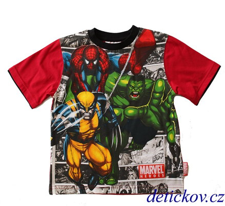 červené tričko Spiderman - HEROES- komiks