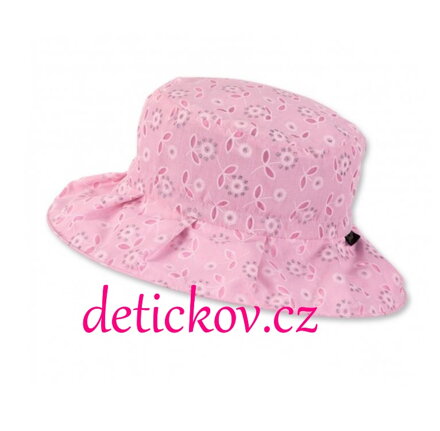 Sterntaler letní klobouček  s kytičkami růžový  UV 30+